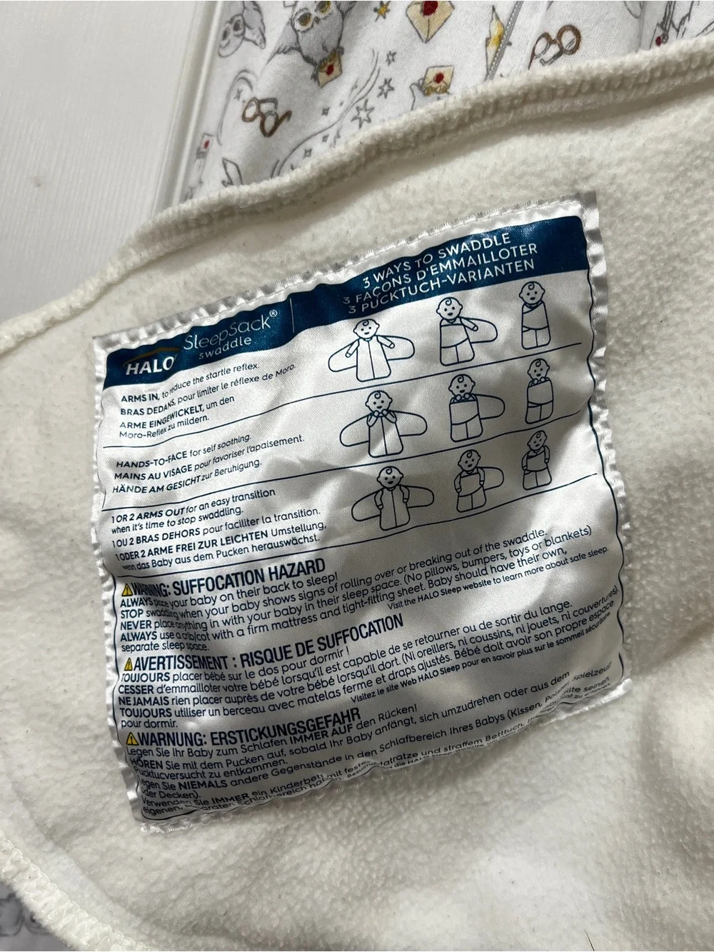 Lot of 2 Halo Sleep Sack Swaddle Size 3-6 Months Baby Fleece & Cotton